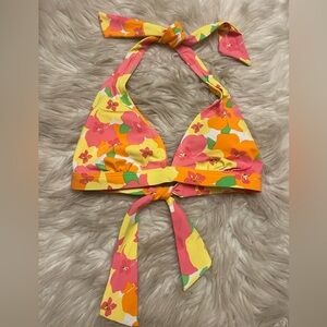 LILLY PULITZER Floral Halter Bikini Top